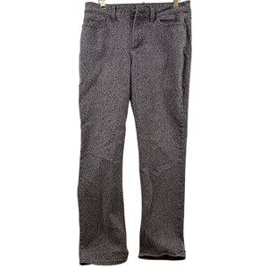 Lee Woman's Jeans Size 6 30x28 Gray Leopard Print Straight-Leg